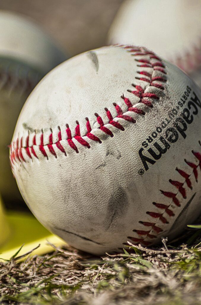 ball, baseball, grass, nature, sport, academy, closeup