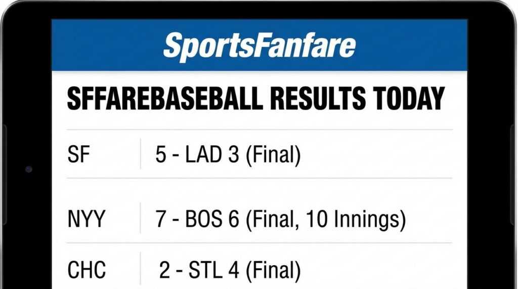 sffarebaseball results today from sportsfanfare