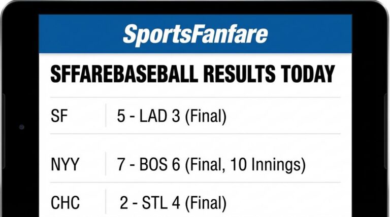 sffarebaseball results today from sportsfanfare