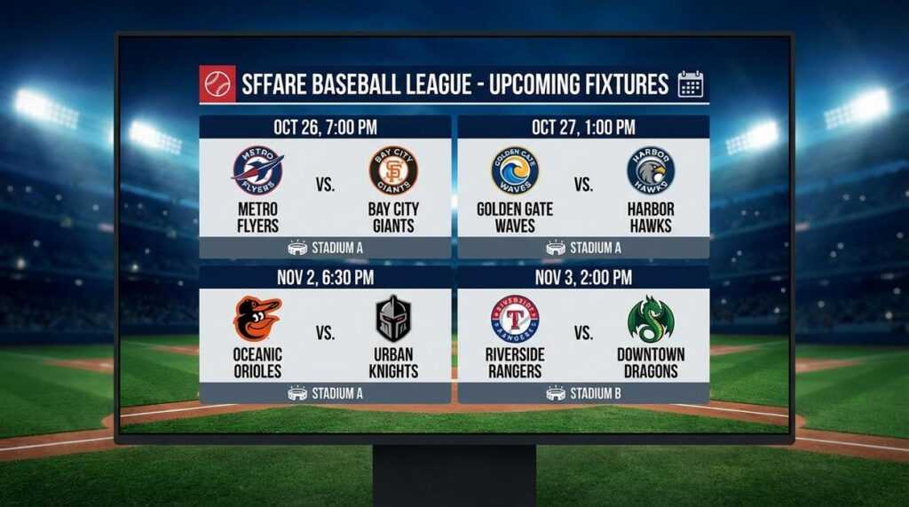 sffarebaseball upcoming fixtures